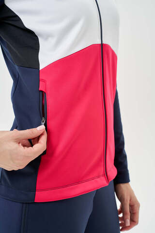 Женская тренировочная лыжная куртка Nordski Advance white-pink-blueberry