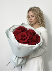 Бордовые французские розы (7шт)