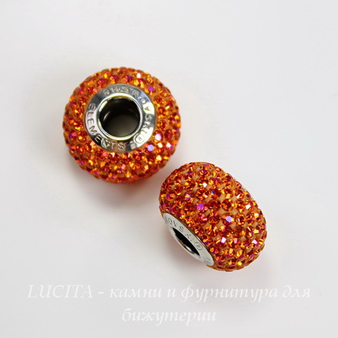 80101 Бусина Сваровски BeCharmed Pave Crystal Astral Pink 14х9 мм ()