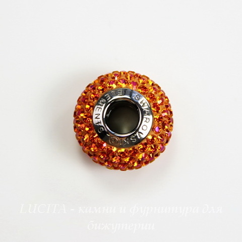 80101 Бусина Сваровски BeCharmed Pave Crystal Astral Pink 14х9 мм ()