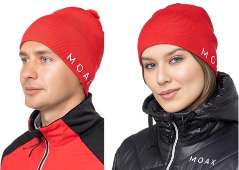 Лыжная шапка с шерстью Moax Tradition Sport красная