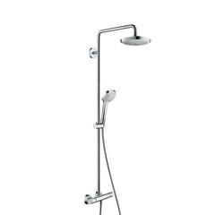 Hansgrohe Croma Select E 27256400 Душевая система внешнего монтажа с термостатом 114,4 см с верхней лейкой 18,7х18,7 см 2 режима фото