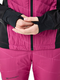 Премиальный костюм для лыж и зимнего бега Nordski Hybrid Hood Black/Fuchsia