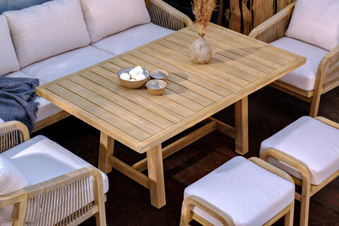 Стол садовый обеденный Joygarden РИМИНИ 150 см, Light Teak