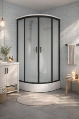 Душевая Кабина Прайм-Блэк-Вельвет 90*90 В матовое стекло
