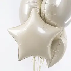Шар F 18''/46 см, Звезда, Макарунс, Кремовый.
