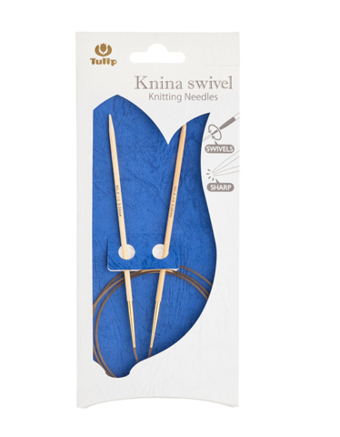 Спицы круговые "Knina Swivel" 7мм/100см, бамбук, натуральный, Tulip, KS-1000700