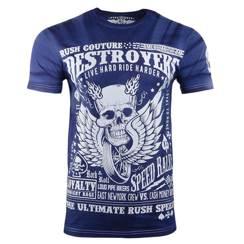 Rush Couture | Футболка мужская DESTROYER Blue RC257 перед
