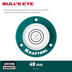 KRAFTOOL BULL'S EYE (БЫЧИЙ ГЛАЗ), d 49 мм, поверхностный магнитный уровень (34789)