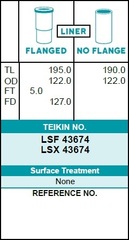 Гильза блока цилиндров TEIKIN LSF43674 (4шт/упак) не хонингованная