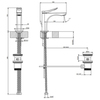 Gessi Rilievo 59001#031 Смеситель для раковины на 1 отв. с донным клапаном h=153мм, излив 126мм , цвет: хром