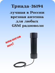 Сотовая антенна 3G4G1800900МГц с очень большим усилением всенаправленная врезная Триада-26194