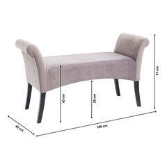 Скамья Motley Velvet Silvergrey