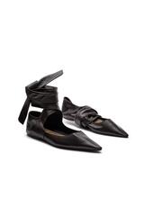 Massimo Dutti Кожаные балетки на шнуровке - Limited Edition, коричневый