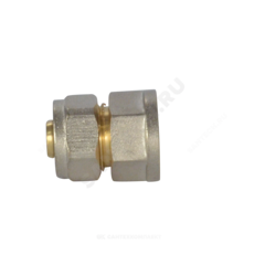 Муфта МП латунь никель обжим Дн 20х3/4" ВР ГОСТ 32415-2013 7002 Aquasfera 7002-04