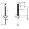 Gessi 316 54406#707 Смеситель для раковины на 1 отверстие, высокий, h=305мм, без донного клапана, излив 156мм, цвет: brushed black metal pvd