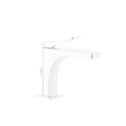 Gessi Rilievo 59001#279 Смеситель для раковины на 1 отв. с донным клапаном h=153мм, излив 126мм , цвет: bianco CN