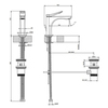Gessi Rilievo 59001#279 Смеситель для раковины на 1 отв. с донным клапаном h=153мм, излив 126мм , цвет: bianco CN