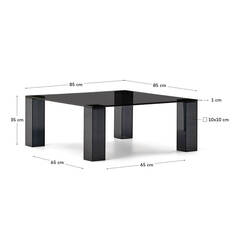 Журнальный столик Adularia из стекла темно-серого цвета 85 x 85