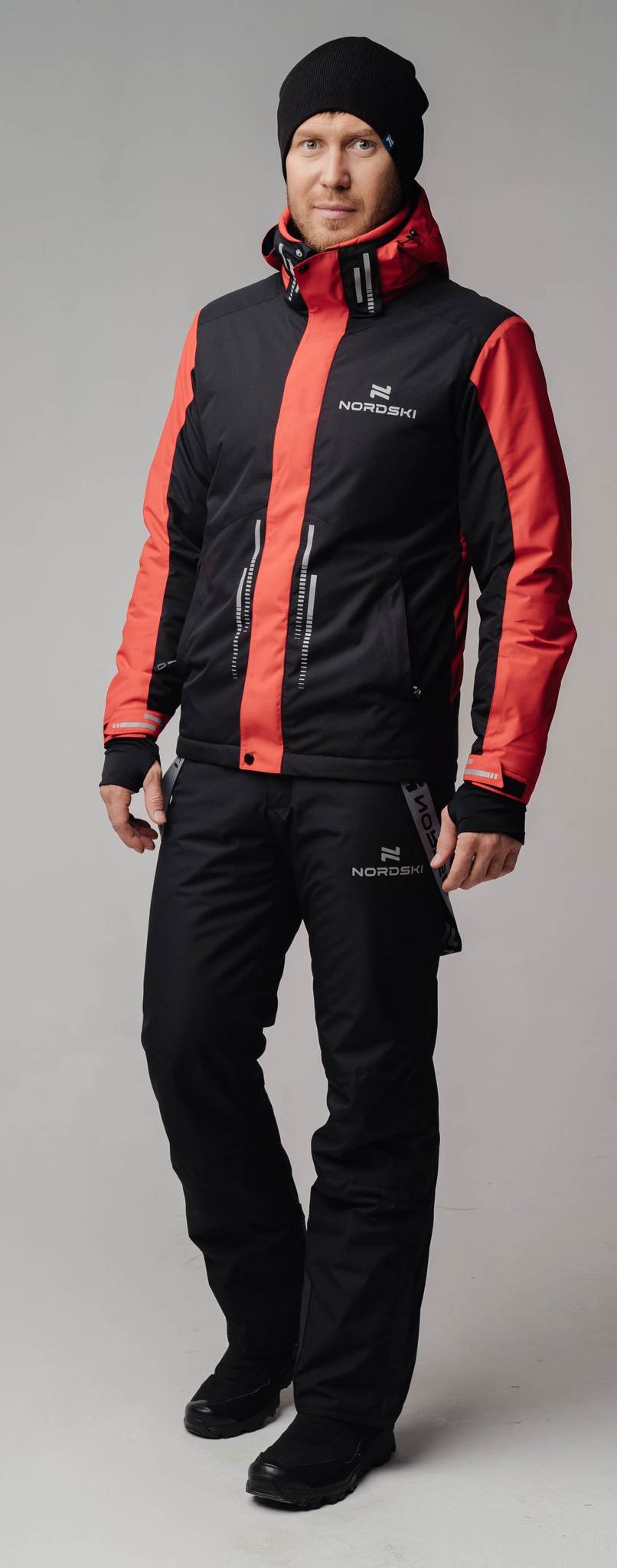 Nordski Extreme горнолыжный костюм мужской black-red