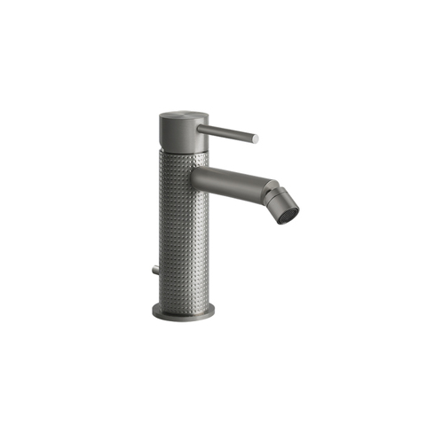 Gessi 316 54407#239 Смеситель для биде на 1 отверстие, с донным клапаном, излив 118мм, цвет: steel brushed 54407#239