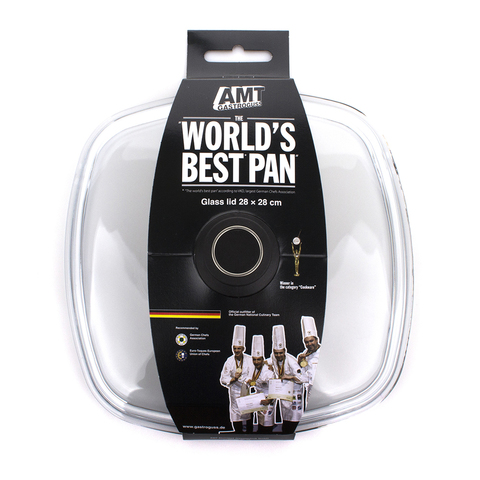 Крышка стеклянная квадратная 28x28 см AMT Glass Lids арт. AMTE28