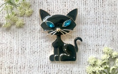 Брошь "Кошка с камнями", р. 5,2х4 см