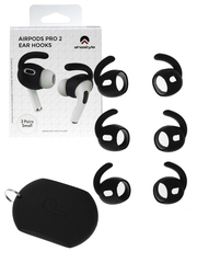 Комлпект амбушюр с крючками и чехлом для AirPods Pro 2 (черный) (Размер S)