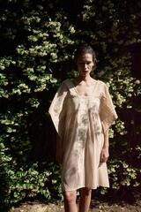 ZARA ПЛИССИРОВАННЫЙ КАФТАН С КРУЖЕВОМ, ПАСТЕЛЬНО-РОЗОВЫЙ