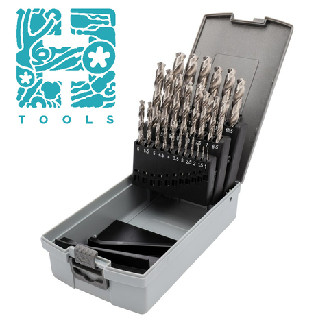 Набор сверл по металлу 1-13мм 25шт DIN338 HSS-G 135° (пл. кейс) H-Tools 214215ROHT