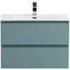 BelBagno KRAFT 39-700/390-2C-SO-AO База под раковину подвесная с фрезерованными ручками по всей длине фасада с 2 выкатн. ящ., Голубой Мат.,700x395x500