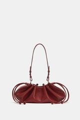 ZARA УДЛИНЕННАЯ СУМКА СО СБОРКАМИ, КРАСНЫЙ