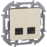 Розетка компьютерная двойная RJ45 категория 6 UTP - Legrand Inspiria - слоновая кость — фото 3