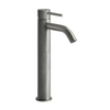 Gessi 316 54409#239 Смеситель для раковины на 1 отверстие, высокий, h=305мм, без донного клапана, излив 123мм, цвет: steel brushed