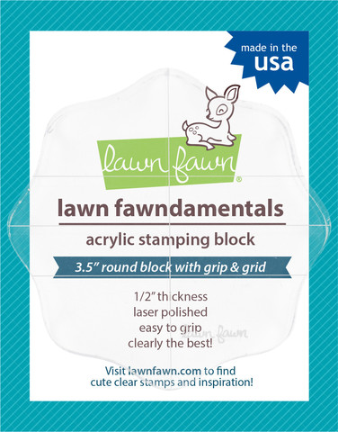 Акриловый блок для штампинга Lawn Fawn, Ø 9 см — прозрачный держатель для штампов (США)