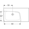 Geberit Xeno2 500.534.01.1 Раковина с полкой, 90x48см, белый / Специальное керамическое покрытие KeraTect