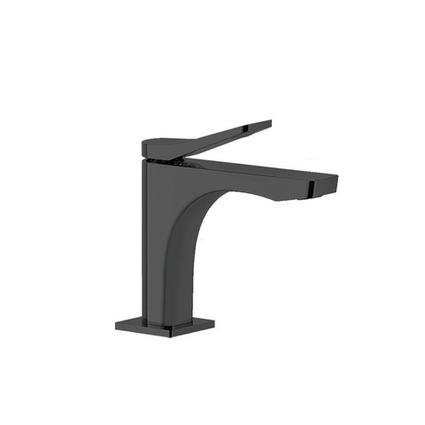 Gessi Rilievo 59002#299 Смеситель для раковины на 1 отв. без донного клапана h=153мм, излив 126мм , цвет: nero XL