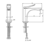 Gessi Rilievo 59002#299 Смеситель для раковины на 1 отв. без донного клапана h=153мм, излив 126мм , цвет: nero XL