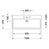 Duravit Vero 454100044 Раковина для мебели, без перелива, с 3 отв. под смес., 1000x470мм, цвет: Белый