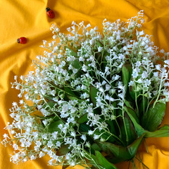№3 Ландыши искусственные, набор 10 веток, высота 25 см.