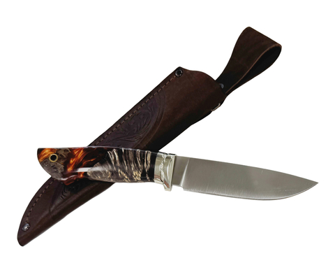 Нож Соболь, Bohler K340 рукоять стаб.карельская береза, акрил композит