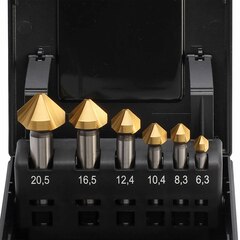 Набор зенковок 90° 6,3-20,5мм DIN335C 3z HSS-G TiN 6шт MASTER-TOOL 102152TPRO