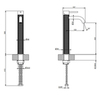 Gessi 316 54409#707 Смеситель для раковины на 1 отверстие, высокий, h=305мм, без донного клапана, излив 123мм, цвет: brushed black metal pvd
