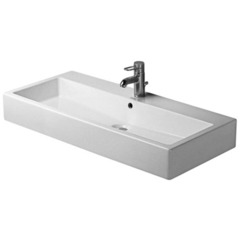 Duravit Vero 454100071 Раковина шлиф. с перел., с 1 отв. под смес., включая крепление, 1000x470мм, цвет: Белый фото