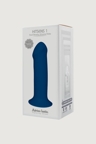 Дилдо на присоске с двойной плотностью Hitsens S01 Blue ADRIEN LASTIC DILDO DUAL DENSITY