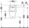 Duravit Caro 836300000 Писсуар настенный, подвод воды-сзади, крепления в комплекте, цвет-белый, модель для крышки, подача воды и слив скрыты