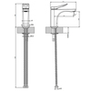 Gessi Rilievo 59004#031 Смеситель для раковины на 1 отв. без донного клапана h=297мм, излив 154мм , цвет: хром