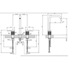 Gessi 316 54411#707 Смеситель для раковины на 3 отверстия, без донного клапана, излив 156мм, h=269мм, цвет: brushed black metal pvd