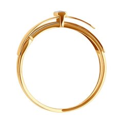 018772 - Кольцо широкое из золота 585 пробы с дорожкой из фианитов