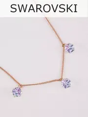 Колье Миражи с сиреневыми кристаллами Swarovski